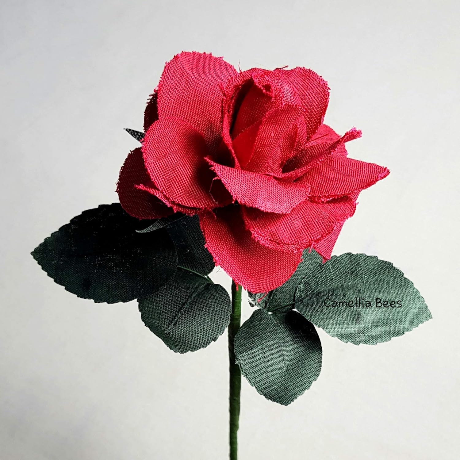 Cotton Linen Handmade Red Rose for Wedding Anniversary