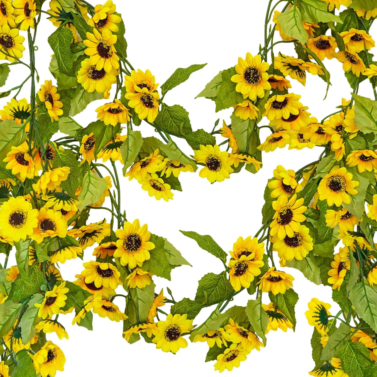 Winlyn 2 Pcs 59 Ft Artificial Sunflower Garland