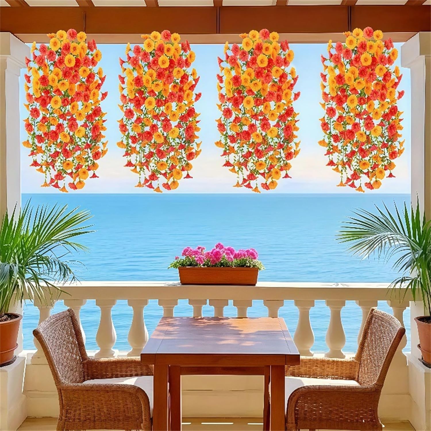 4Pack Realistic Glory Artificial Hanging Flowers