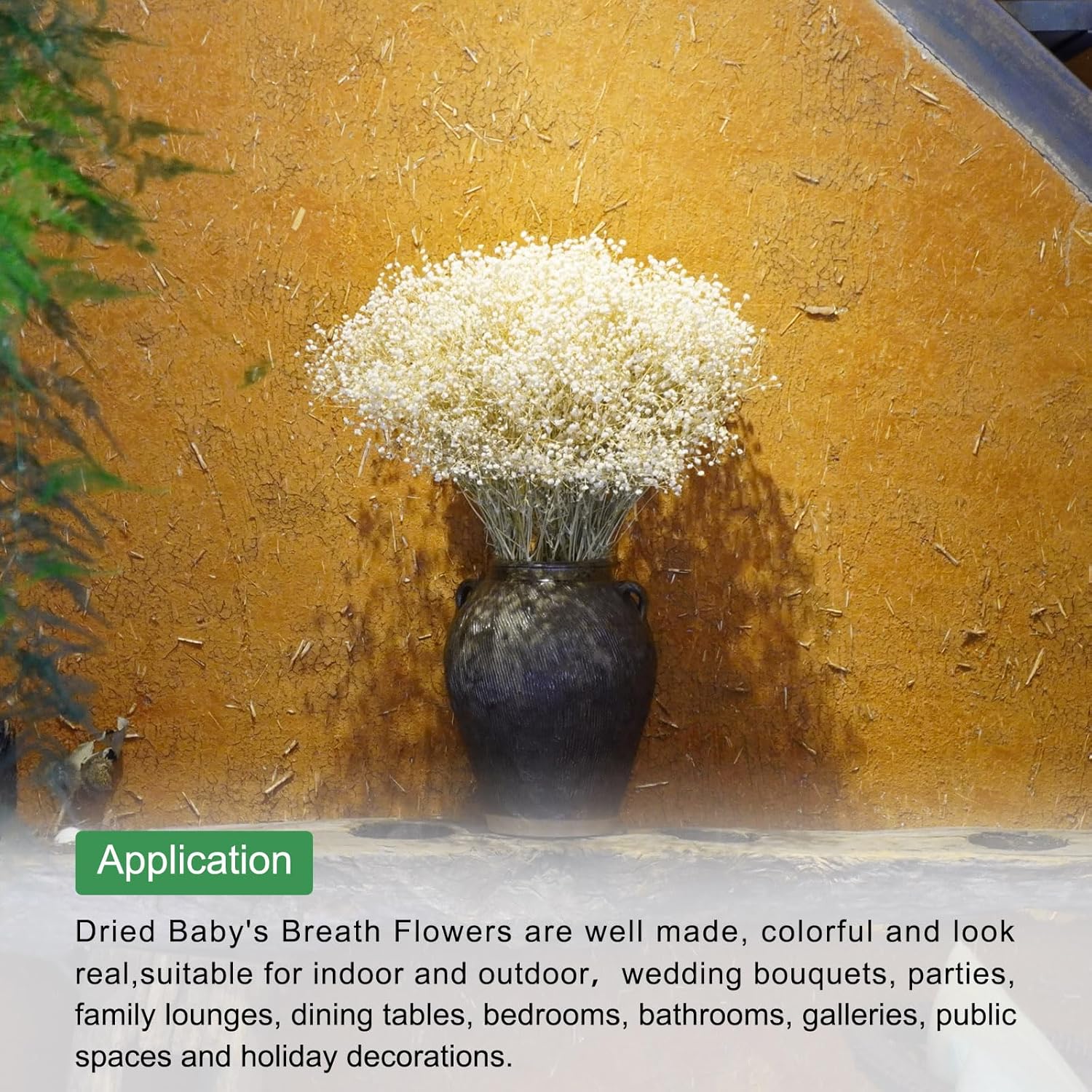 MECCANIXITY Artificial Dried Babys Breath Flowers 17 Inch Blue 3 Pcs
