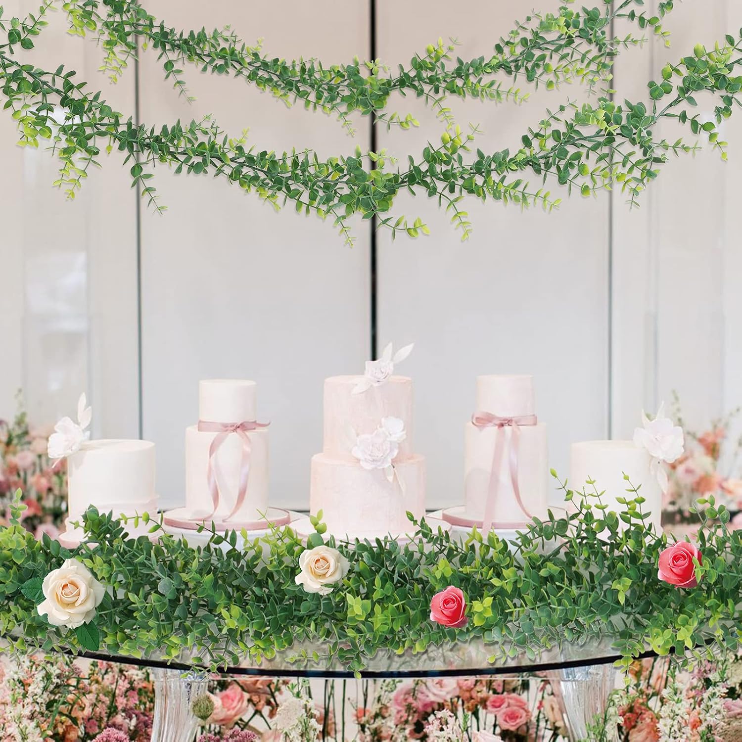 Artflower 3 Pack Artificial Eucalyptus Garland