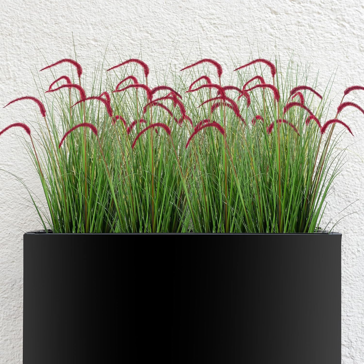 Jexine 2 Piece Artificial Grass Plant Set for Outdoor Use