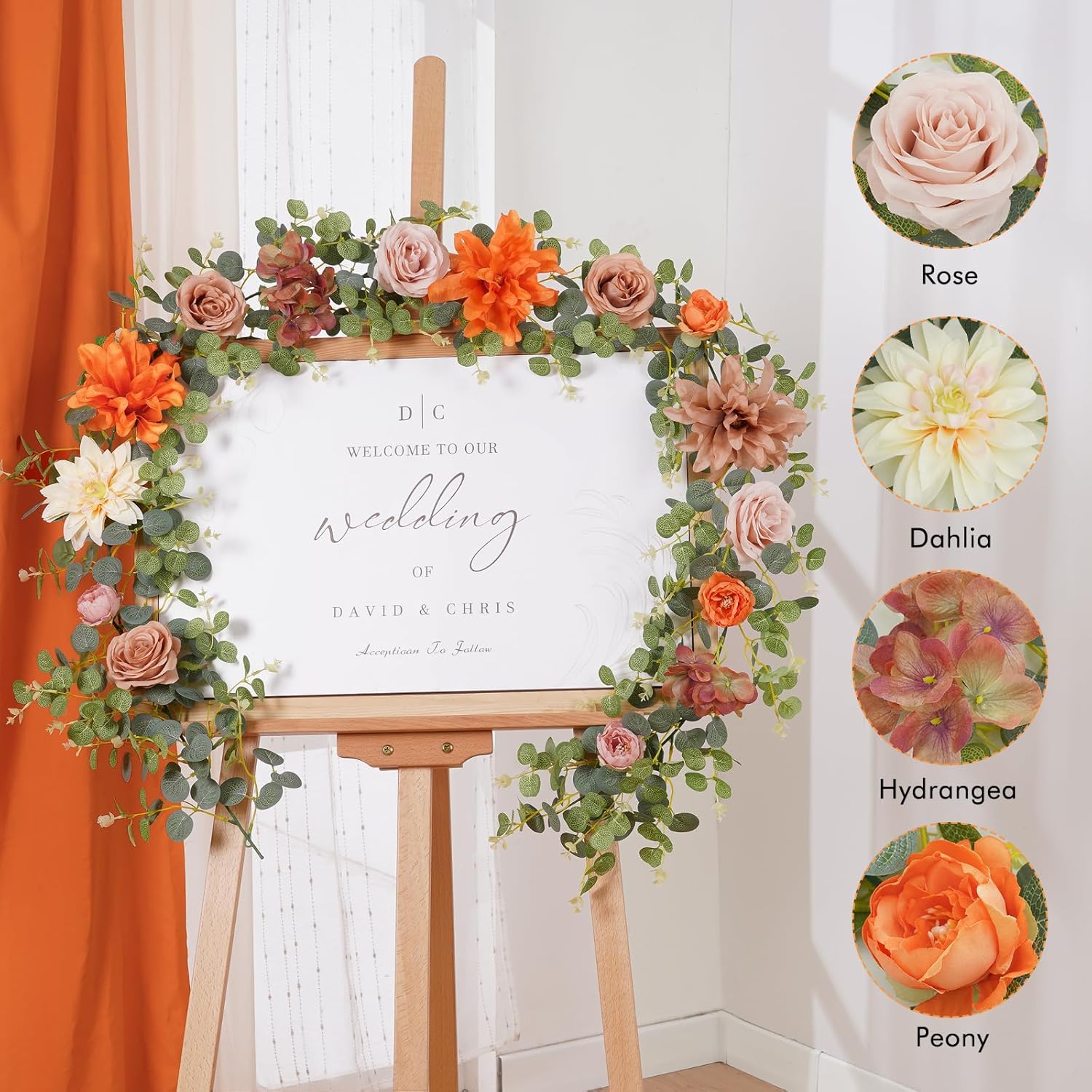 Waipfaru Fall Garland Decor 607 Ft Eucalyptus Flowers