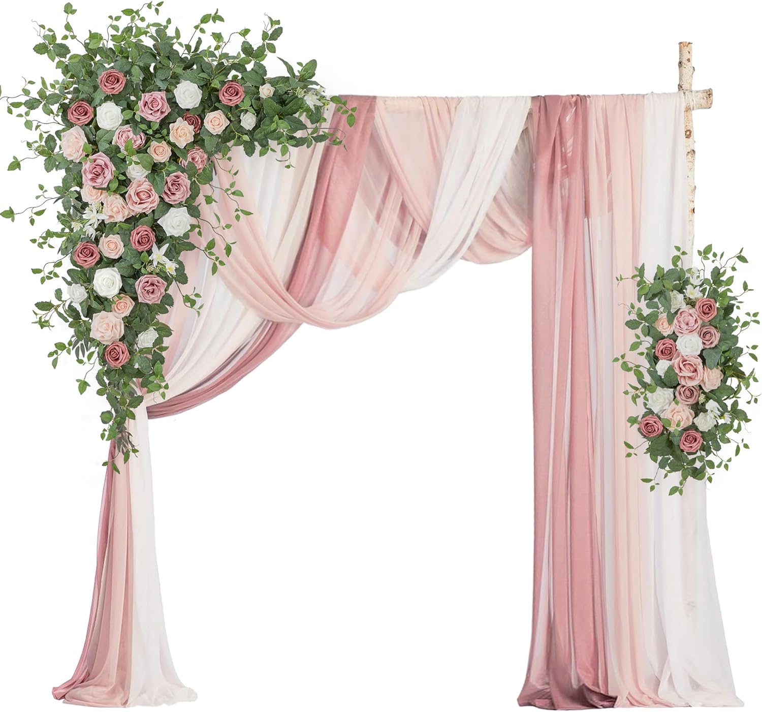 WEDFLOR Wedding Arch Flowers with Drapes Kit Pack of 5