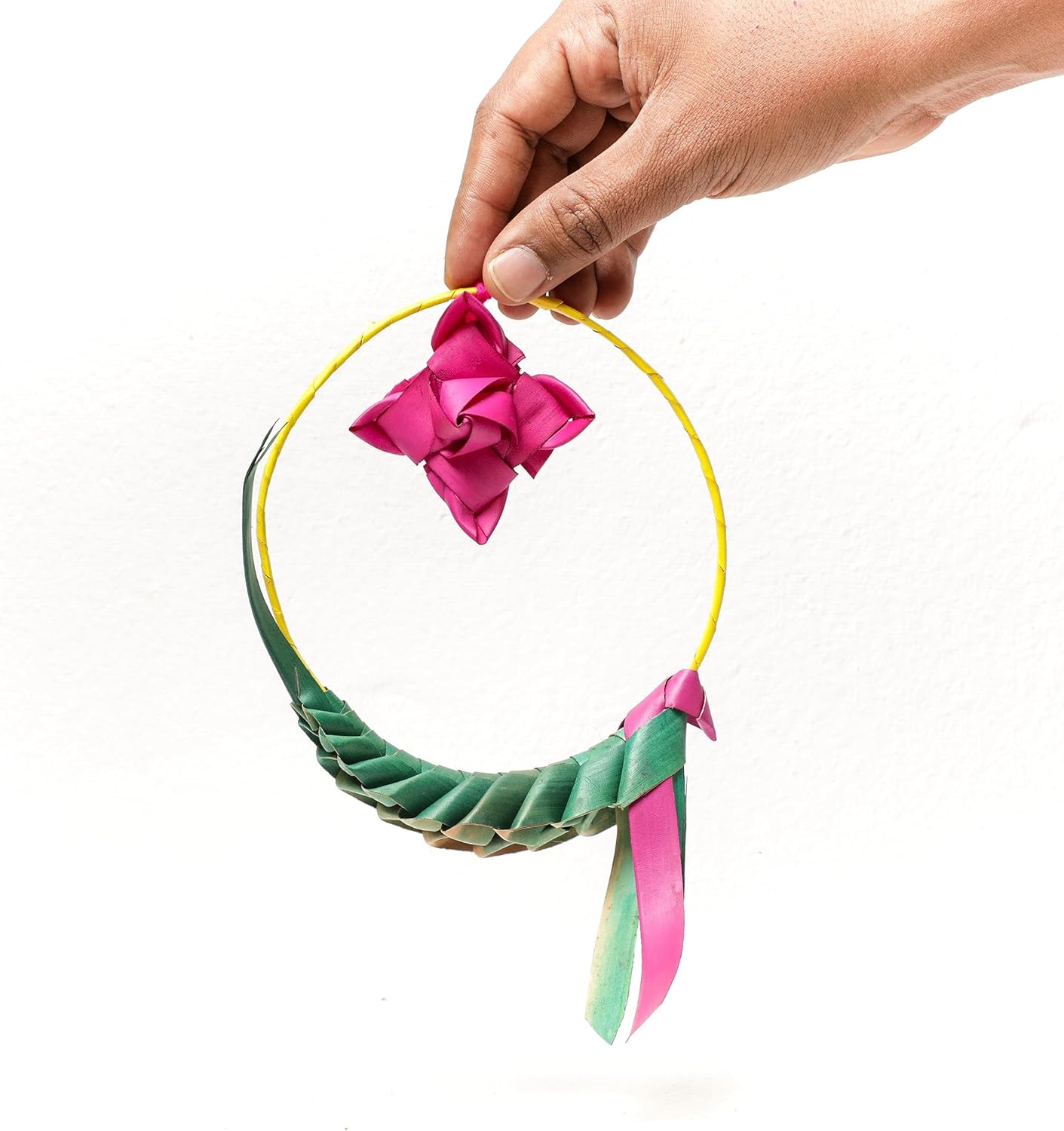 Palm Leaf Round Parrot Hanging Decor - Pack of 5