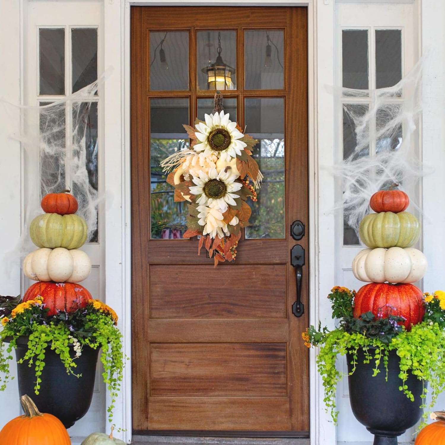 INSUNSIX 2PCS Artificial Fall Teardrop Garland