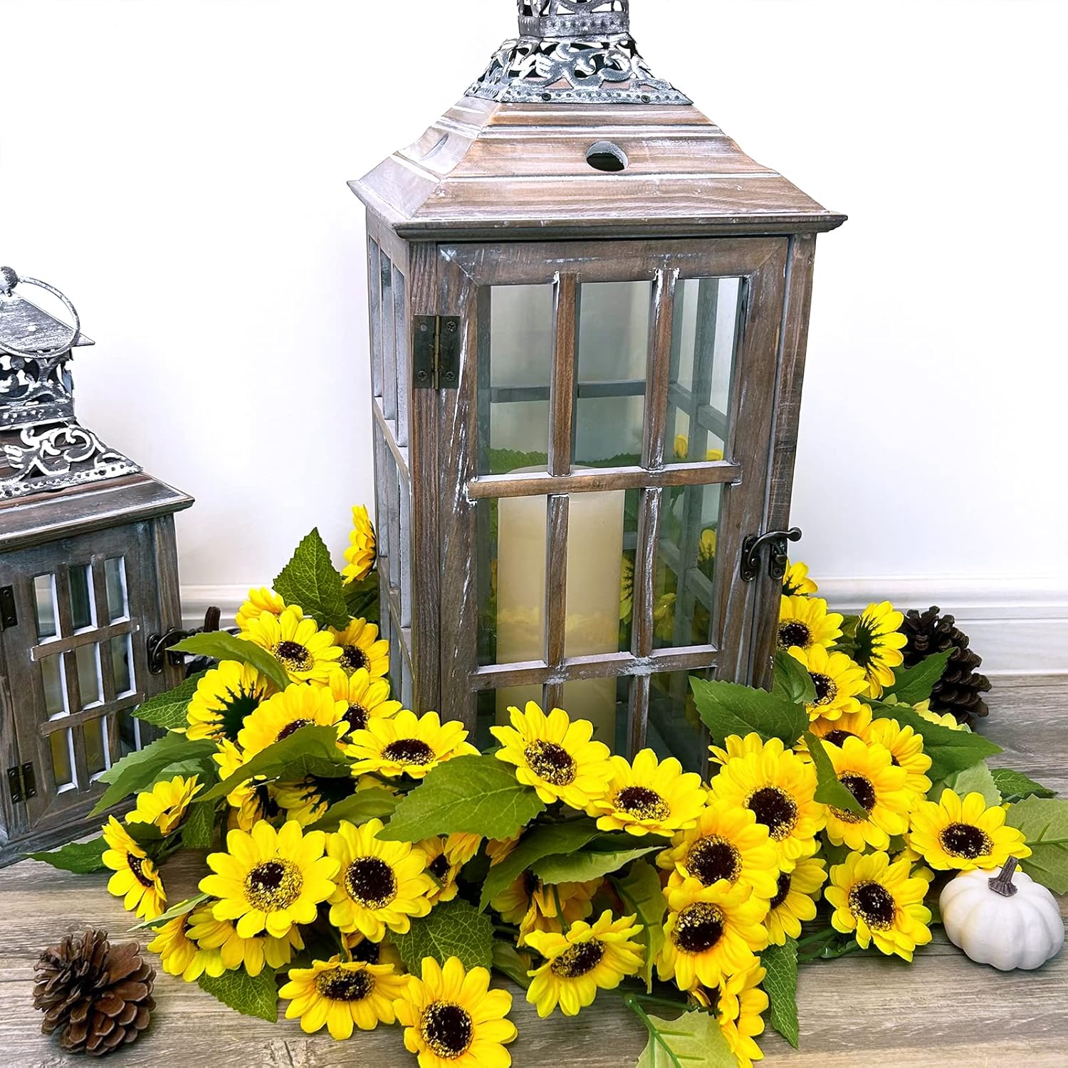 Winlyn 2 Pcs 59 Ft Artificial Sunflower Garland