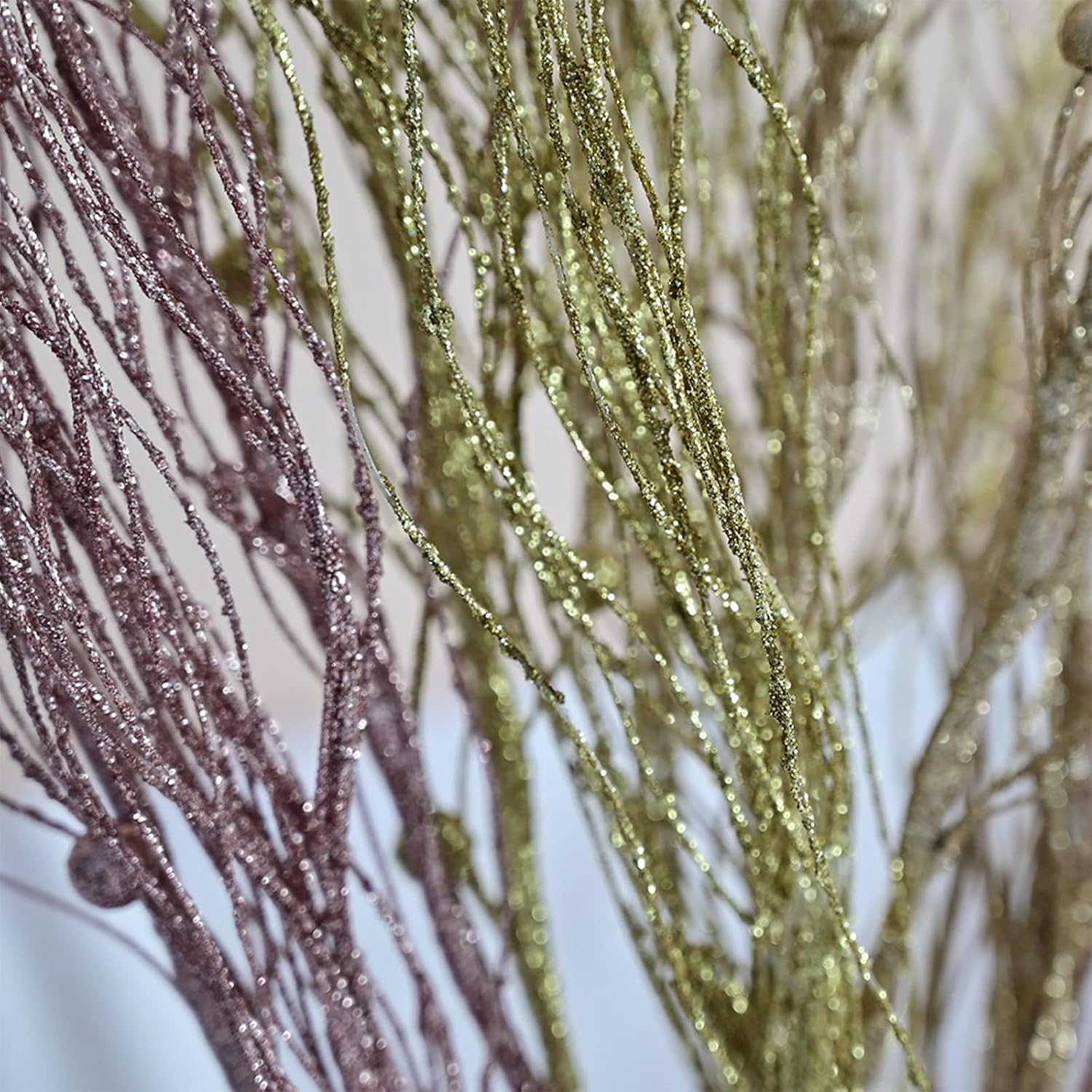 10 PCS Artificial Willow Branches Curly Ting 17 Inch Silver