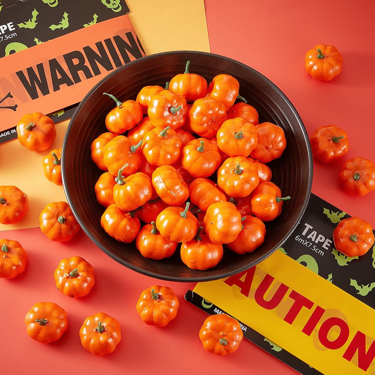 WILLBOND Artificial Mini Pumpkins 50 Piece Set