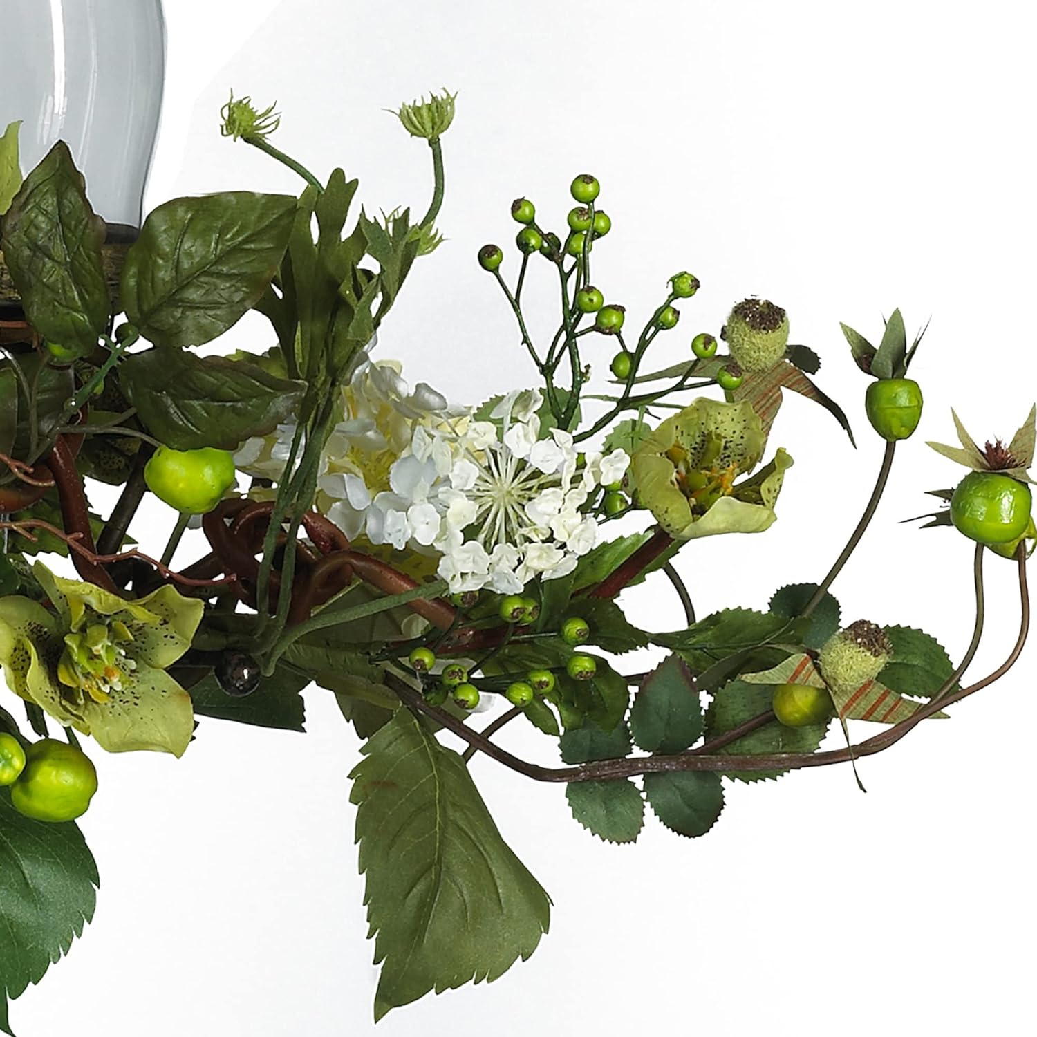 Nearly Natural 4634-CR Hydrangea Triple Centerpiece Cream