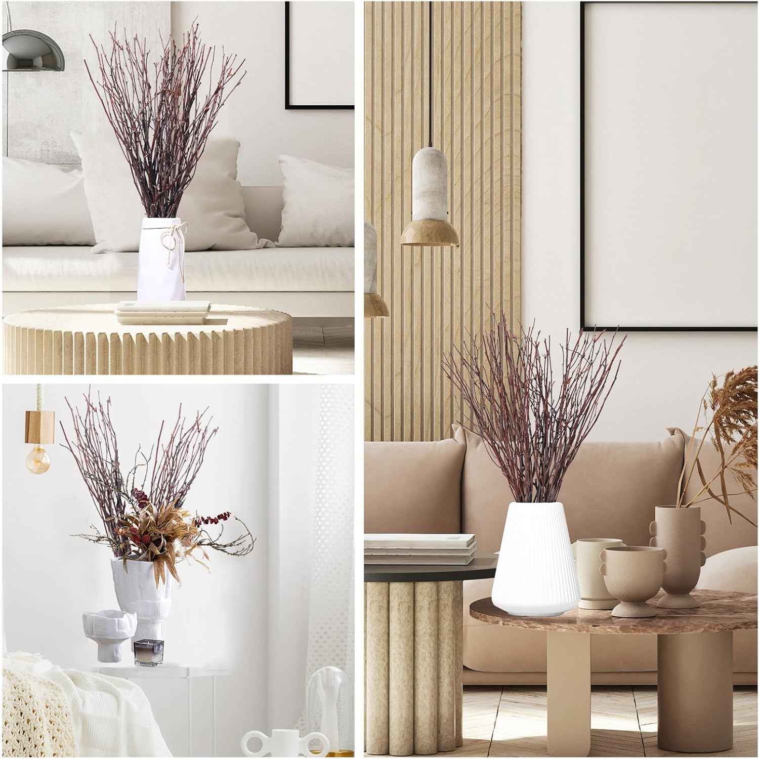 20Pcs Real Dried Birch Twigs - 17 Inch Natural Decorative Branches for Vase and DIY Crafts