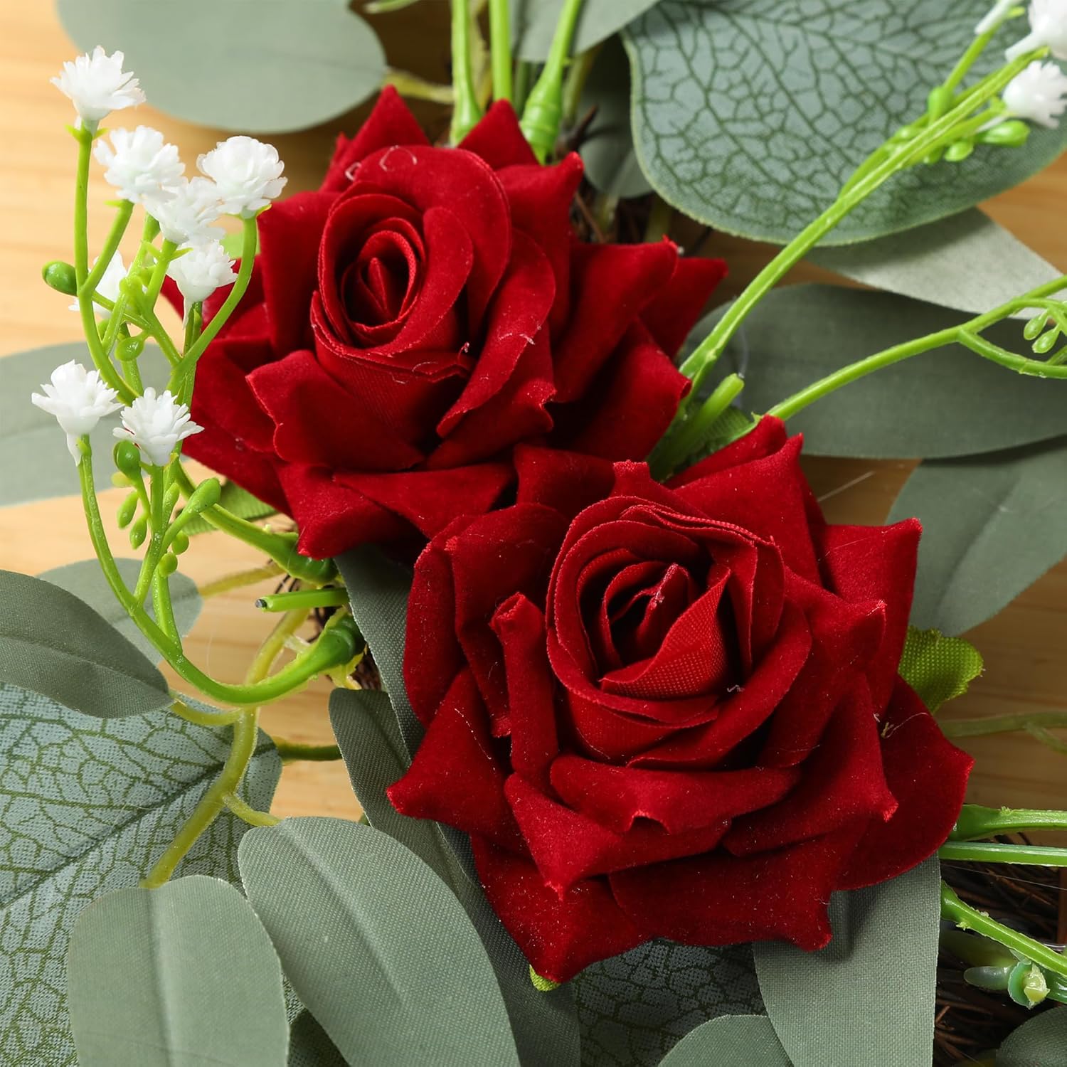 HW 2pcs Artificial Wedding Arch Red Rose Flowers