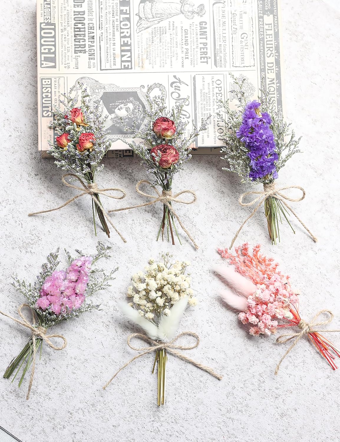 14pcs Dried Forget-me-not Bouquet With Stems