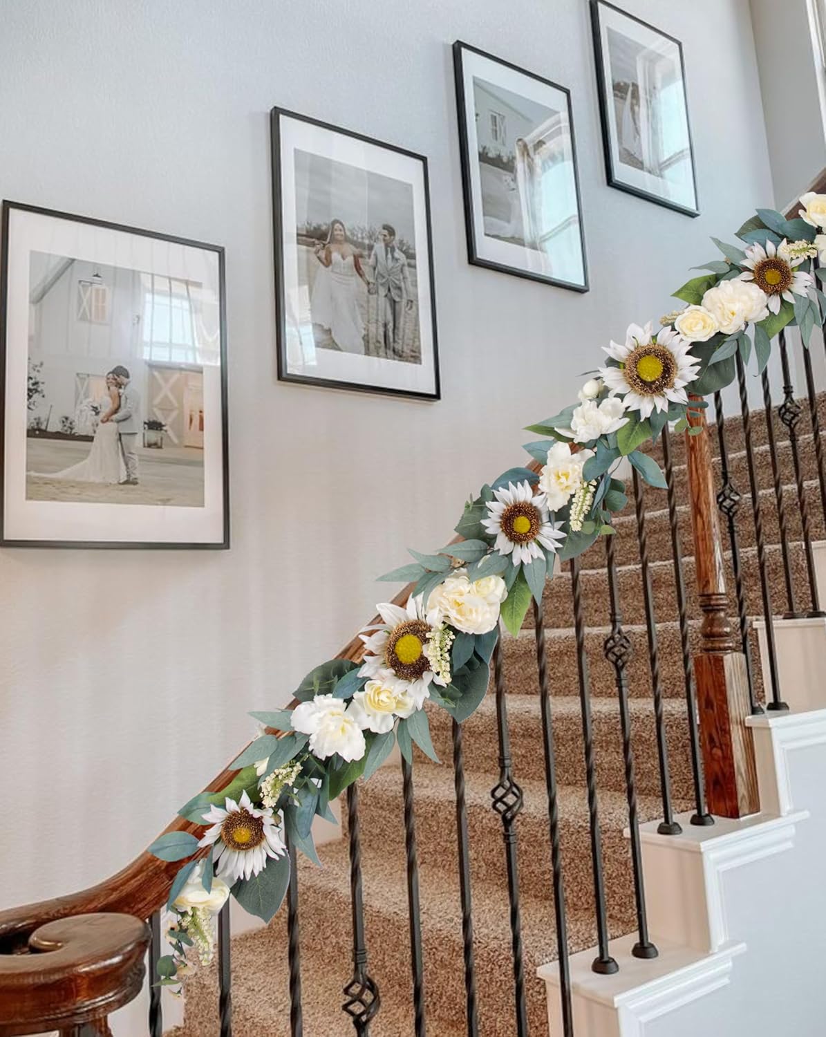 6 Ft Warm White Artificial Flower Garland Decor