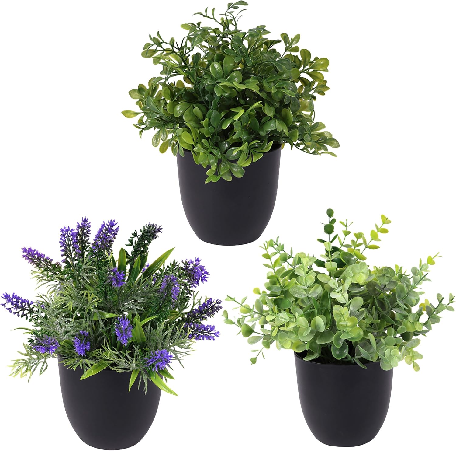 3 Pack 10 Inch Artificial Plant Greenery Pot