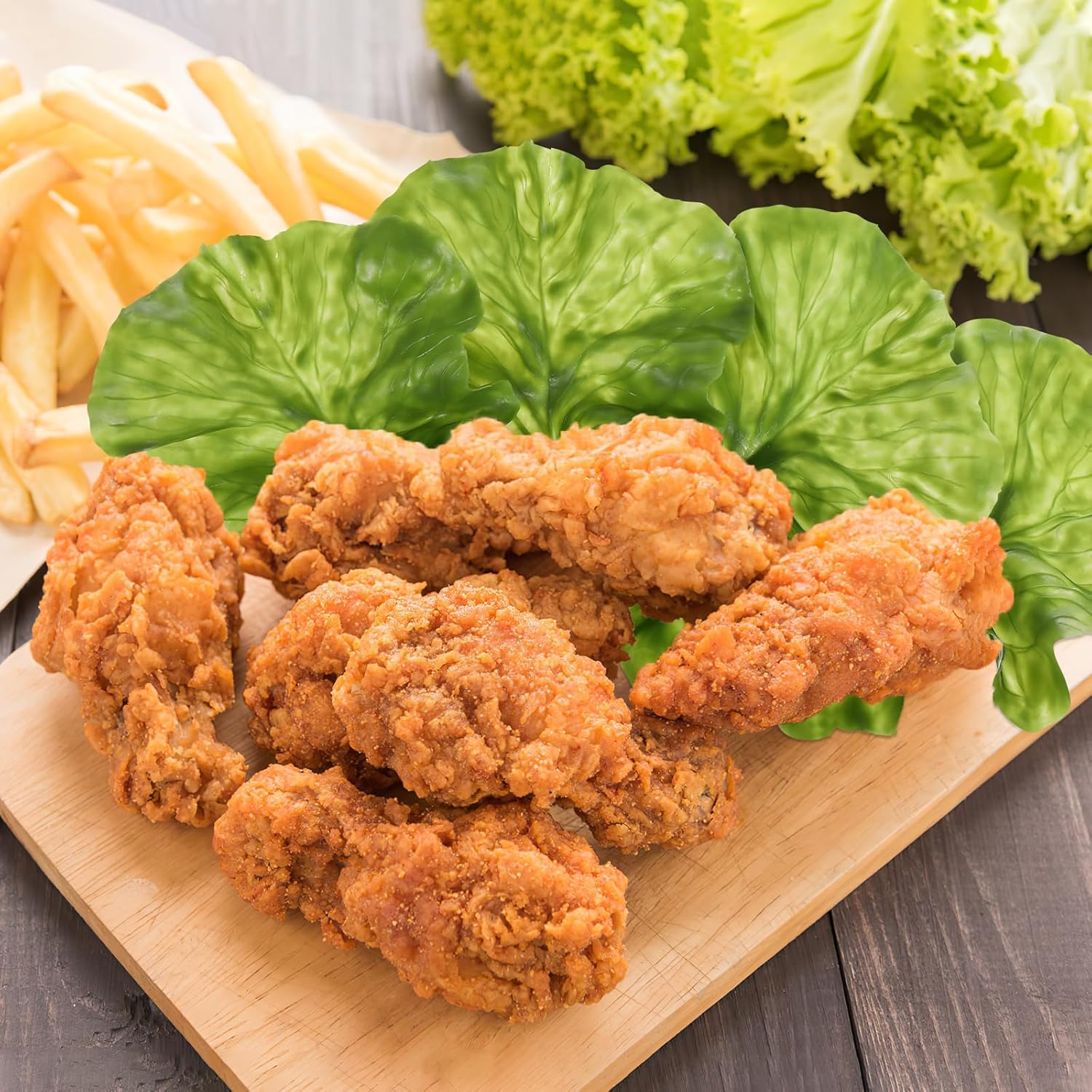Cabilock 3pcs Artificial Lettuce Leaf Decor for Home Restaurant