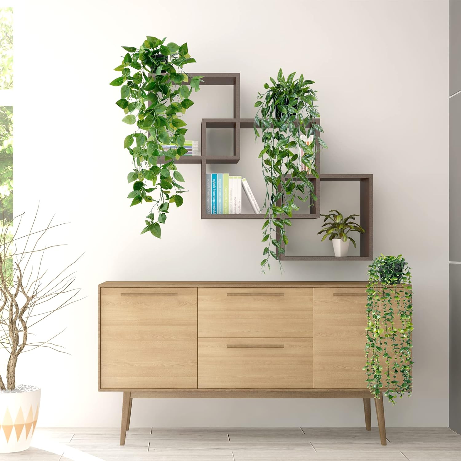Sggvecsy 4 Pack Artificial Hanging Plants for Home Decor