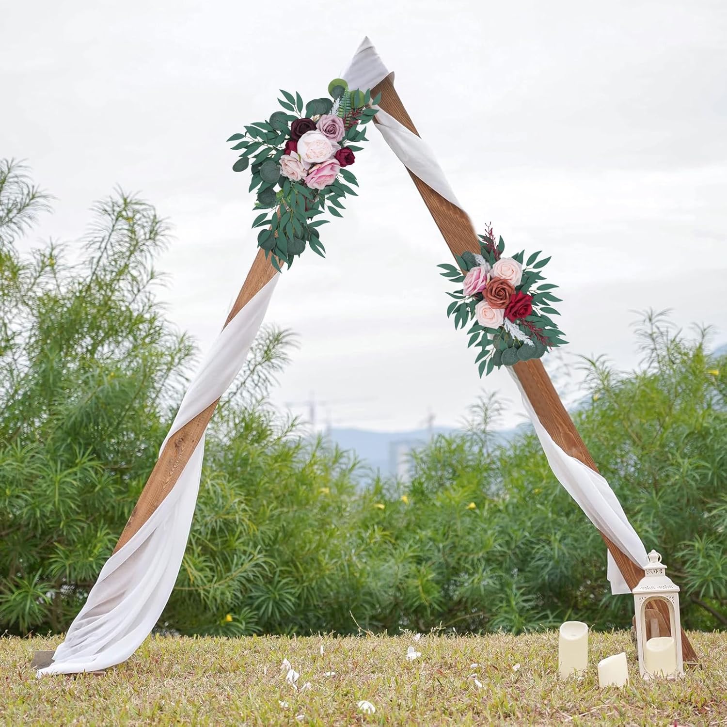 Elegant Artificial Flower Swag Wedding Welcome Sign Decor