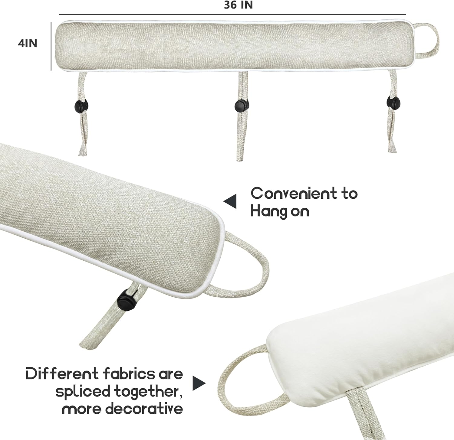 Homecozy 36 Inch Weighted Under Door Draft Stopper - Beige