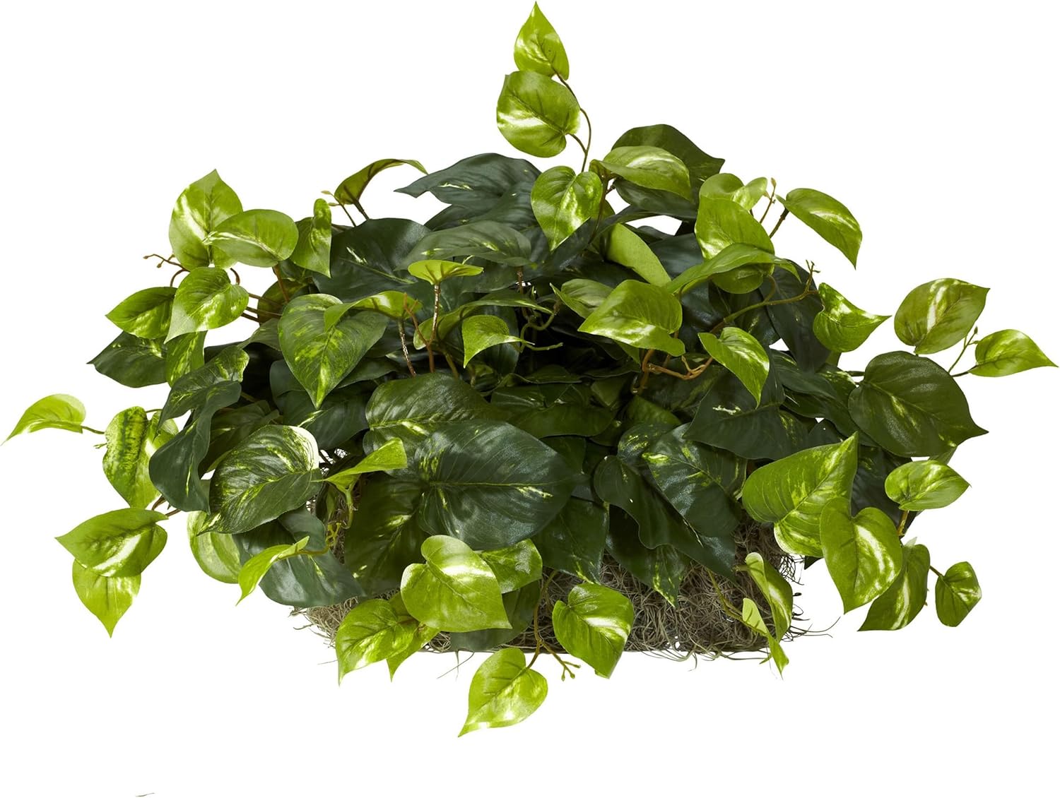 Nearly Natural 15in Pothos Ledge Plant Silk Green