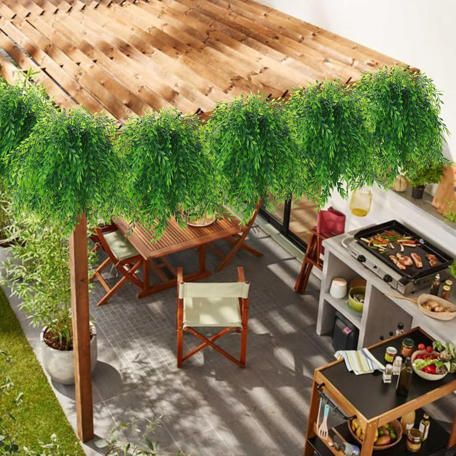 Summer Flower 8Pack Artificial Weeping Willow Plants