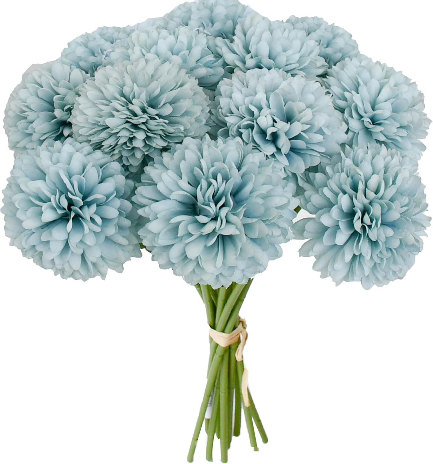 Mandys Blue Artificial Chrysanthemum 12 Stems for Wedding Centerpieces