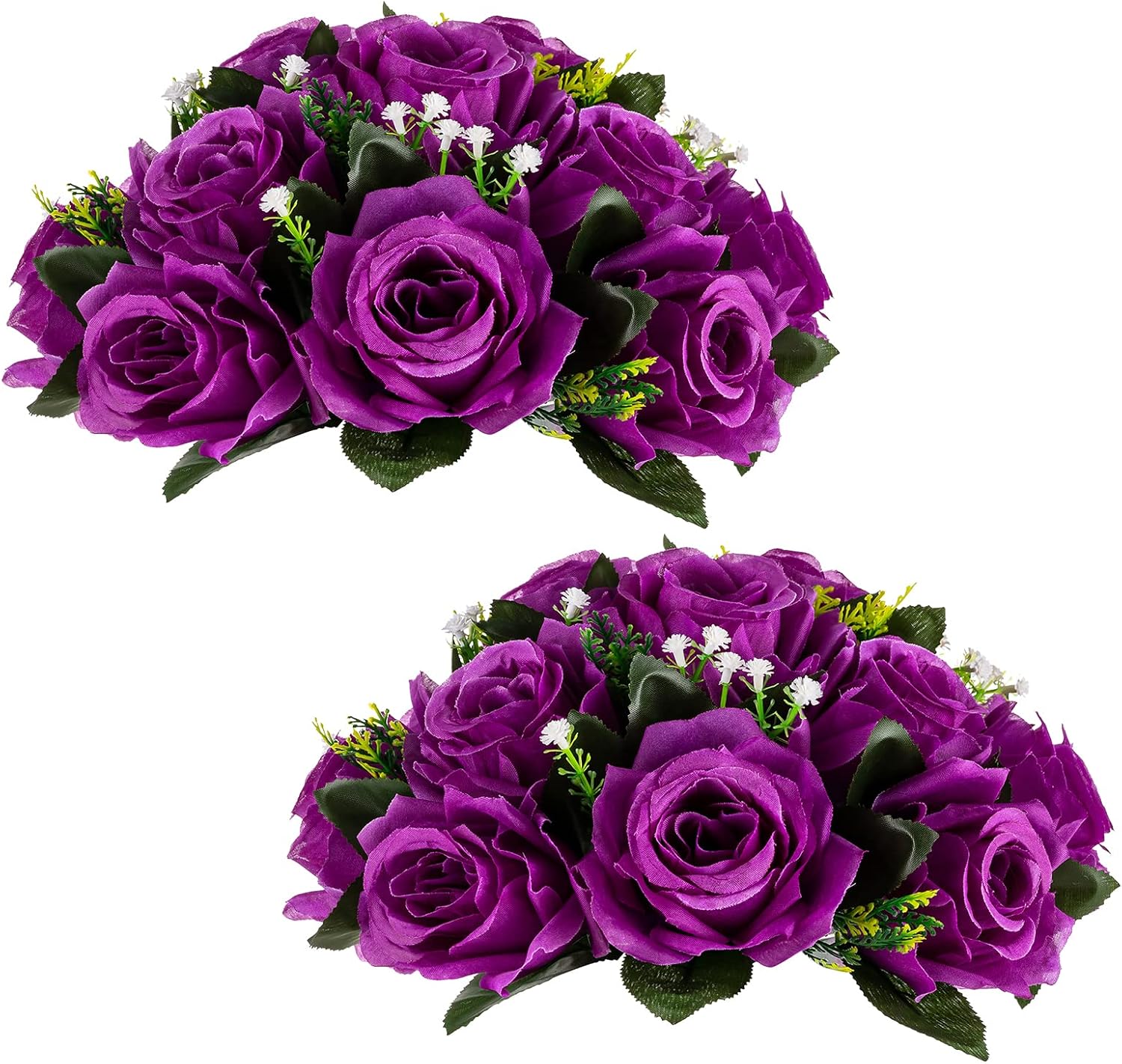 Blosmon Flower Balls Wedding Centerpieces 2 Pcs Artificial Roses with Base