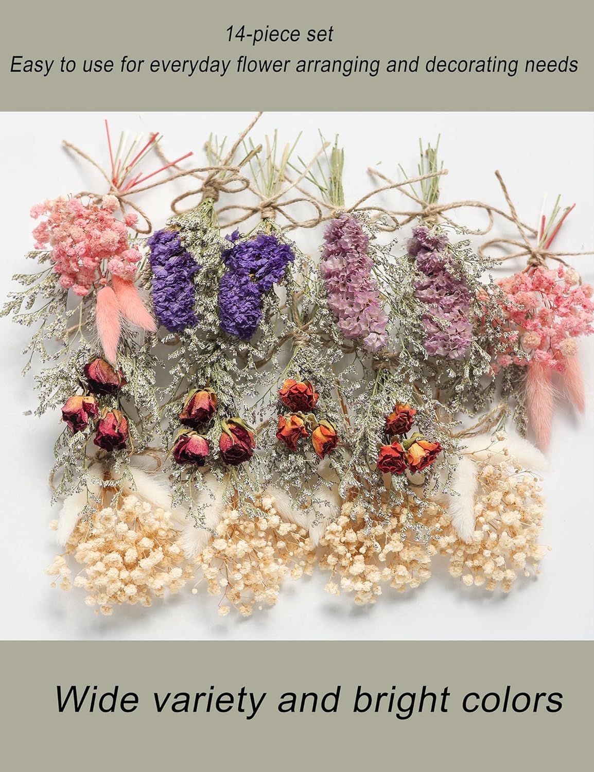 14pcs Dried Forget-me-not Bouquet With Stems