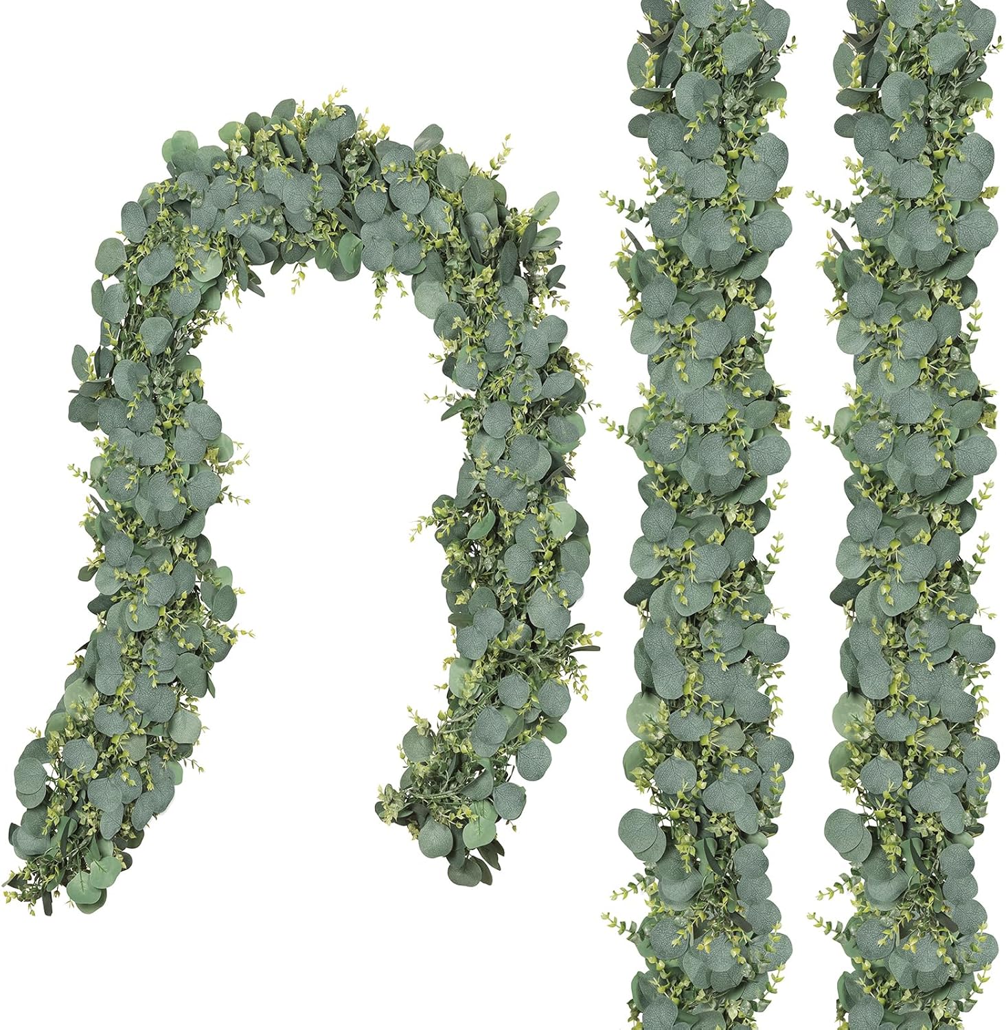 Cqure 3Pcs Eucalyptus Garland for Wedding Bedroom Fireplace Decor