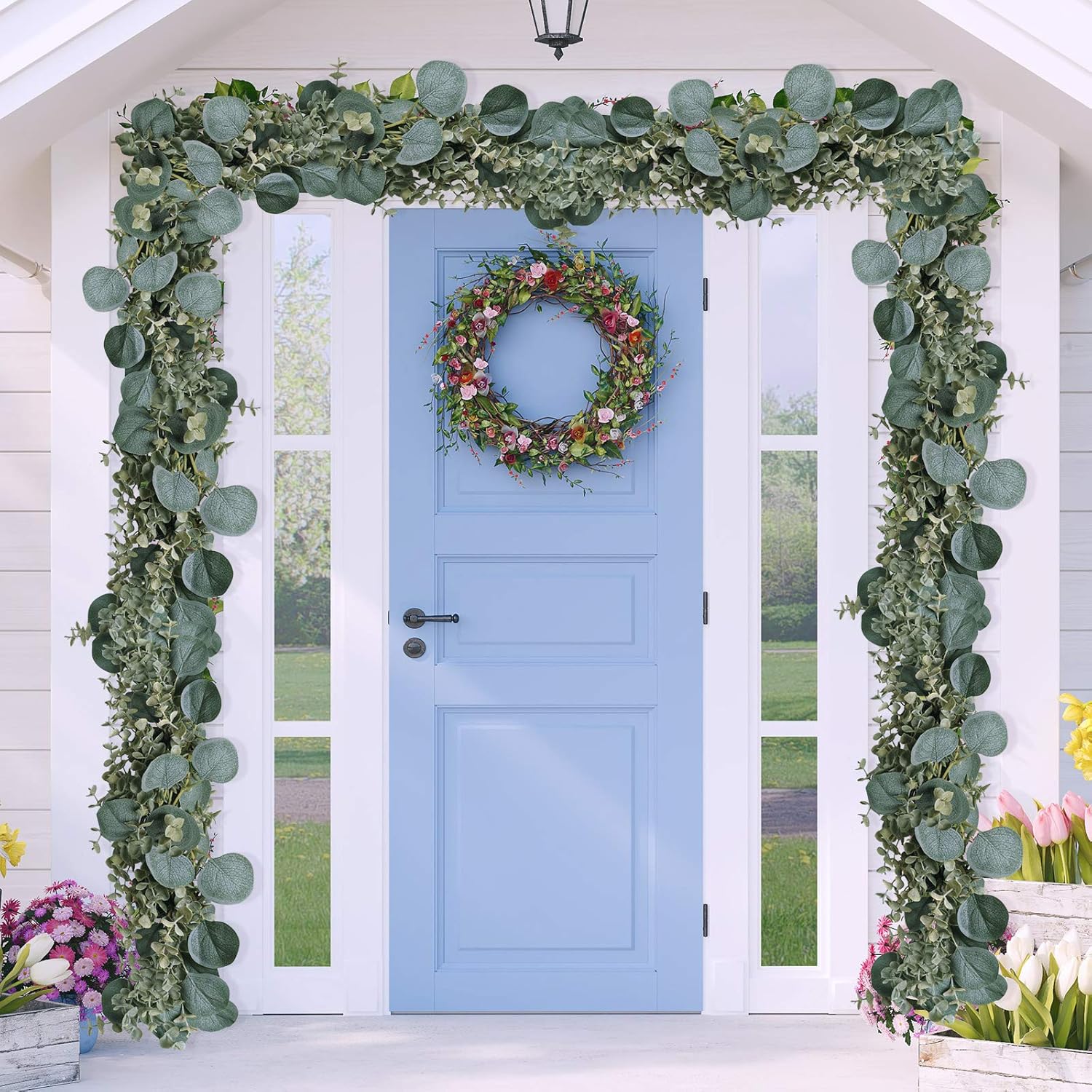 83 Foot Faux Eucalyptus Garland for Weddings and Decorations
