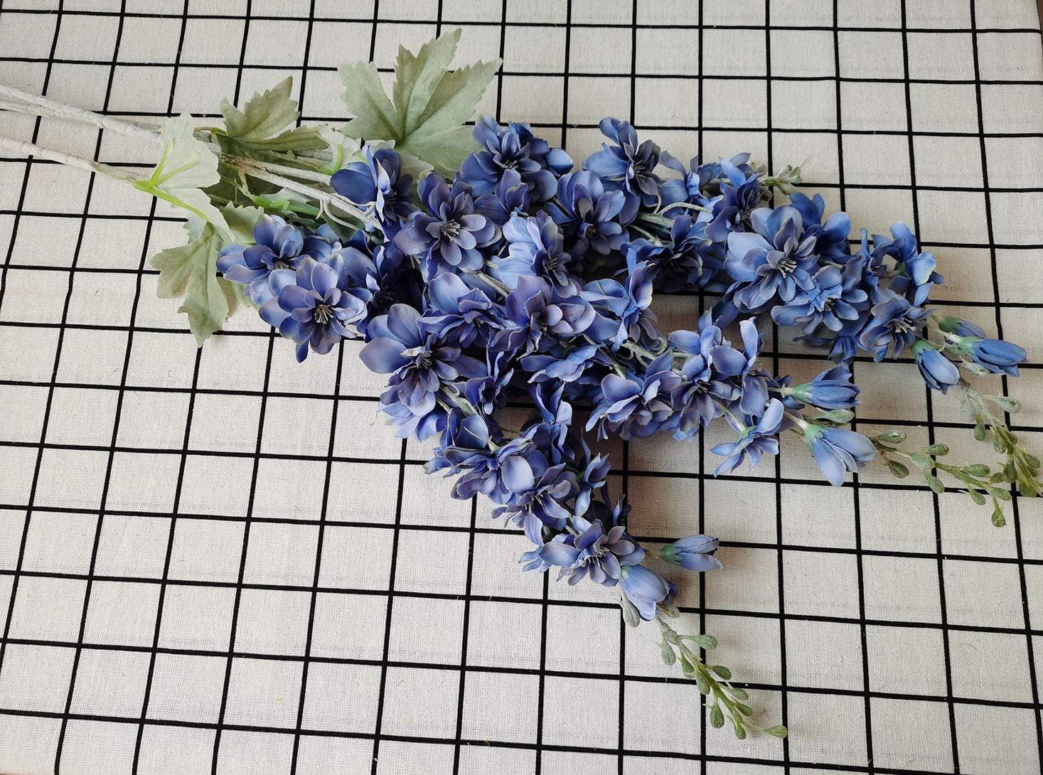 3pcs Artificial Delphinium Ajacis Flowers Blue Wedding Decoration