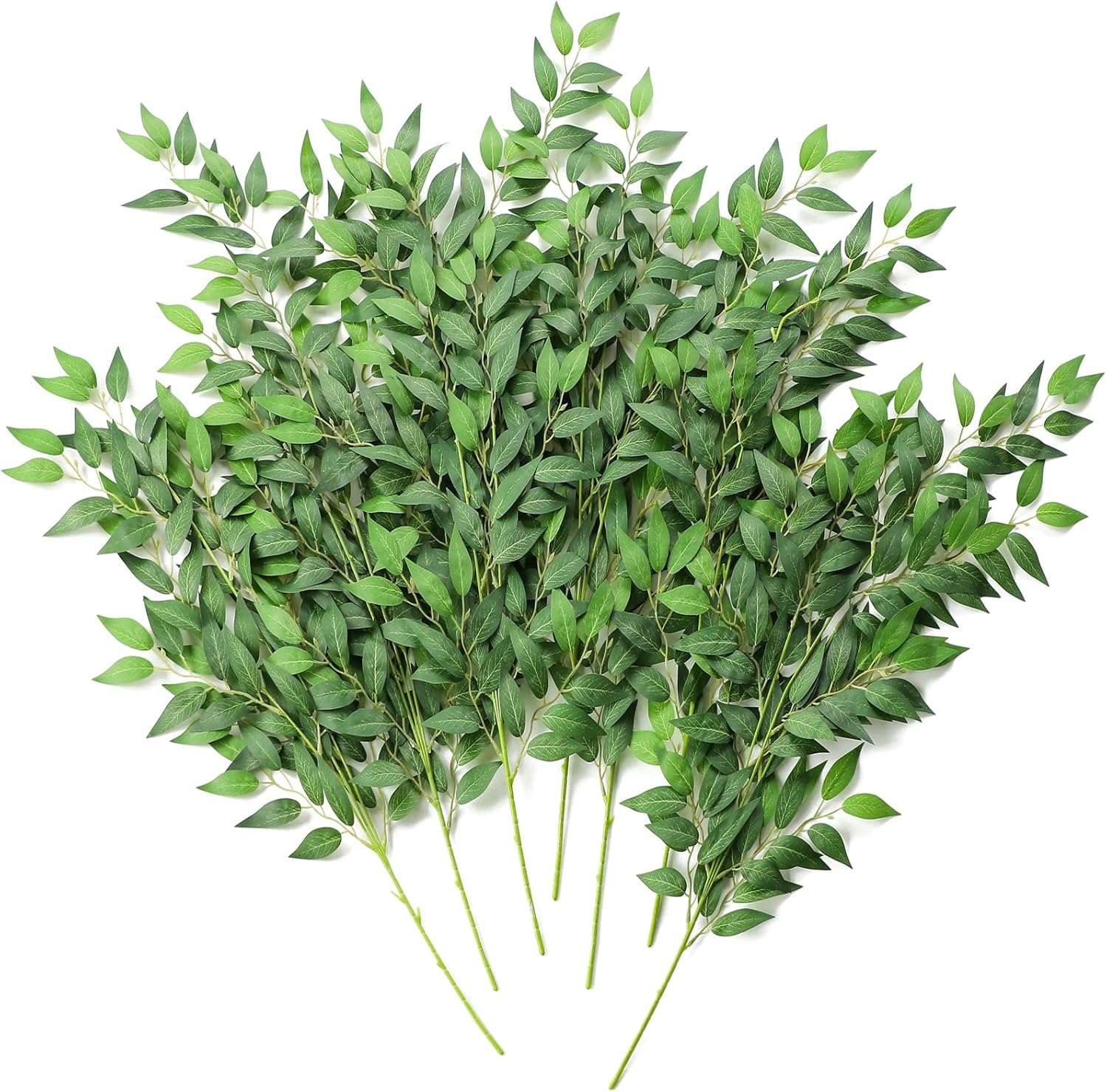 Floroom 12pcs Artificial Italian Ruscus Greenery Stems 28 Inch