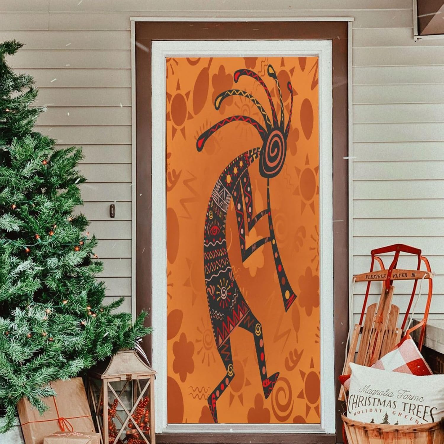 Susiyo African Ancient Deity Halloween Door Cover 32x79 in