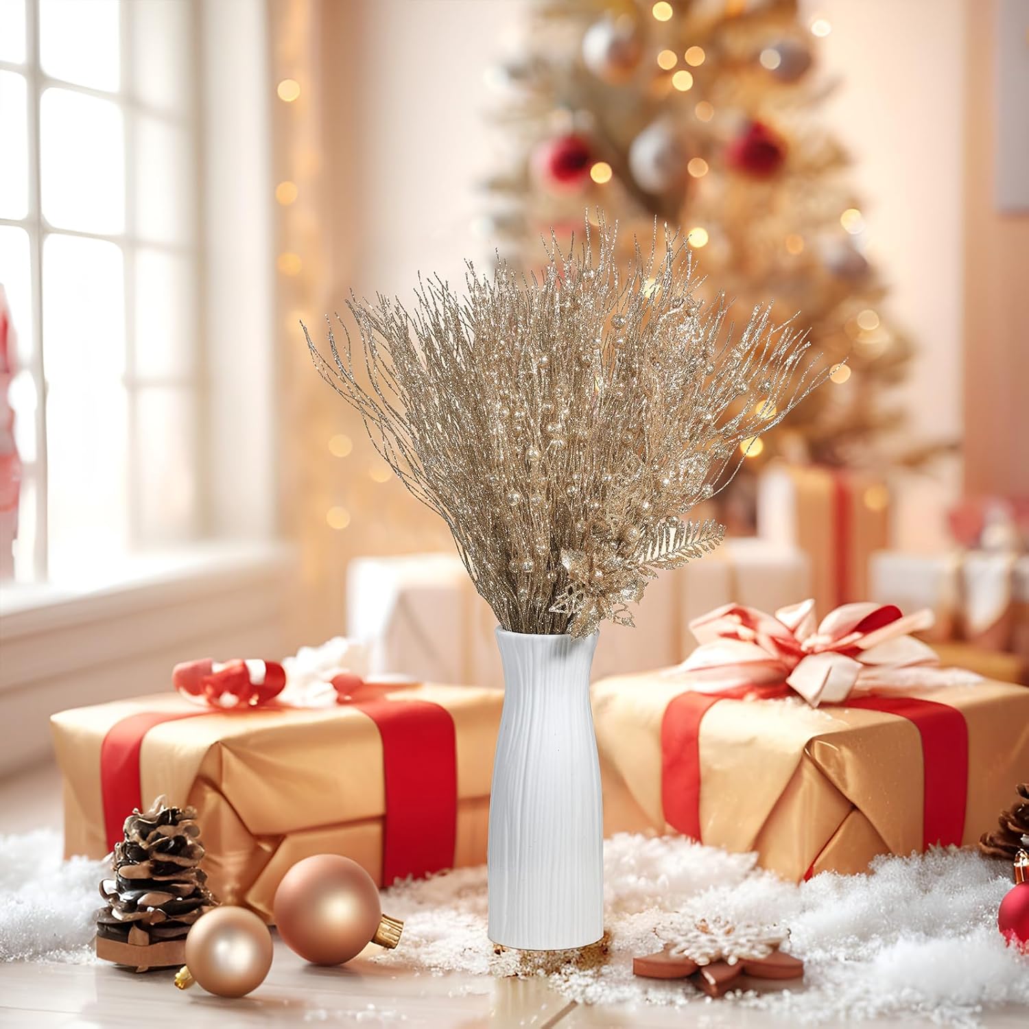 36 Pcs Glitter Christmas Tree Picks 17 Inch Decor