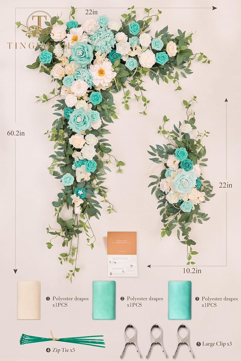 TINGE TIME Artificial Wedding Arch Flowers Kit