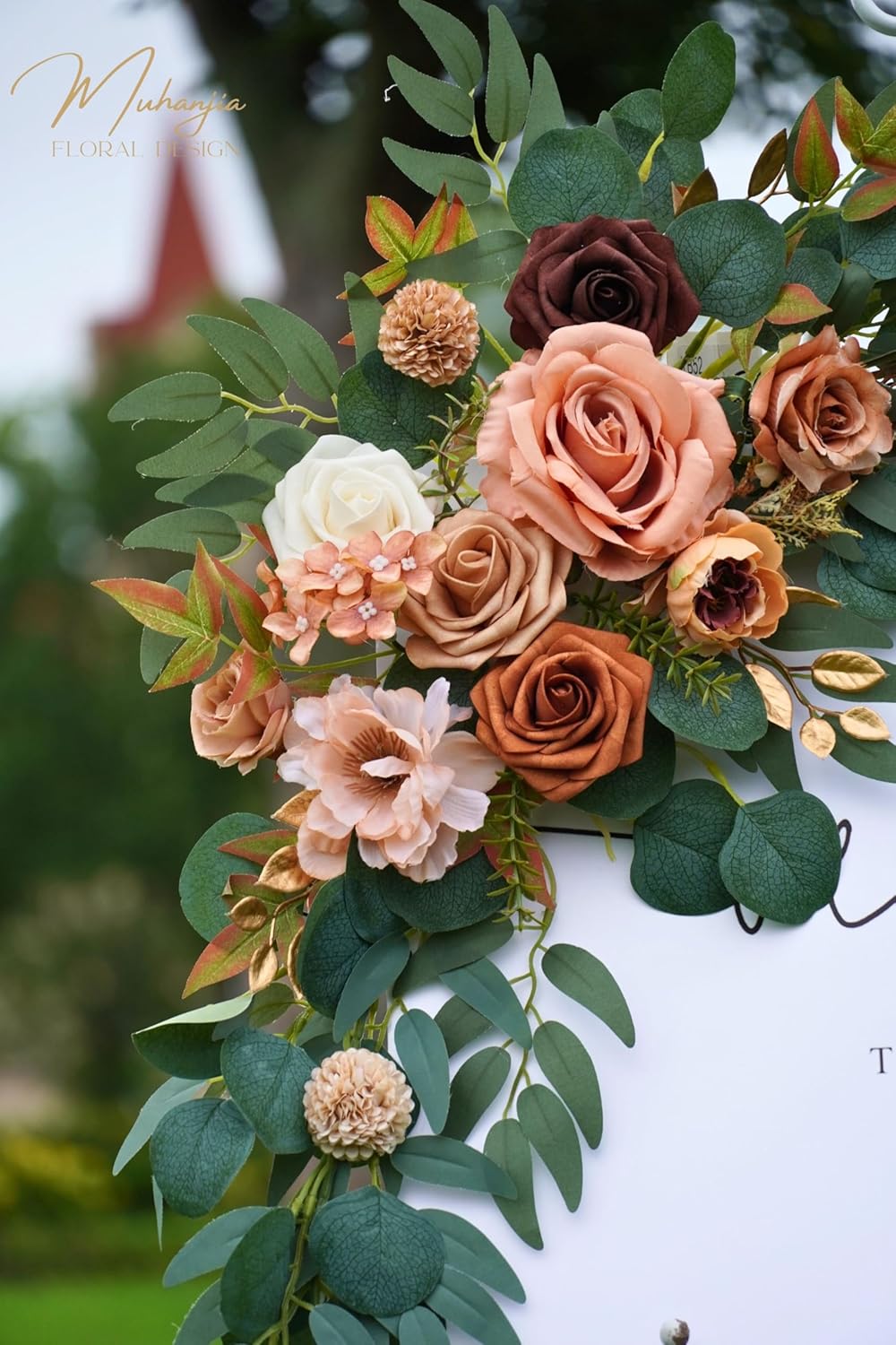 Terracotta Wedding Sign Faux Flower Swag Pack of 2