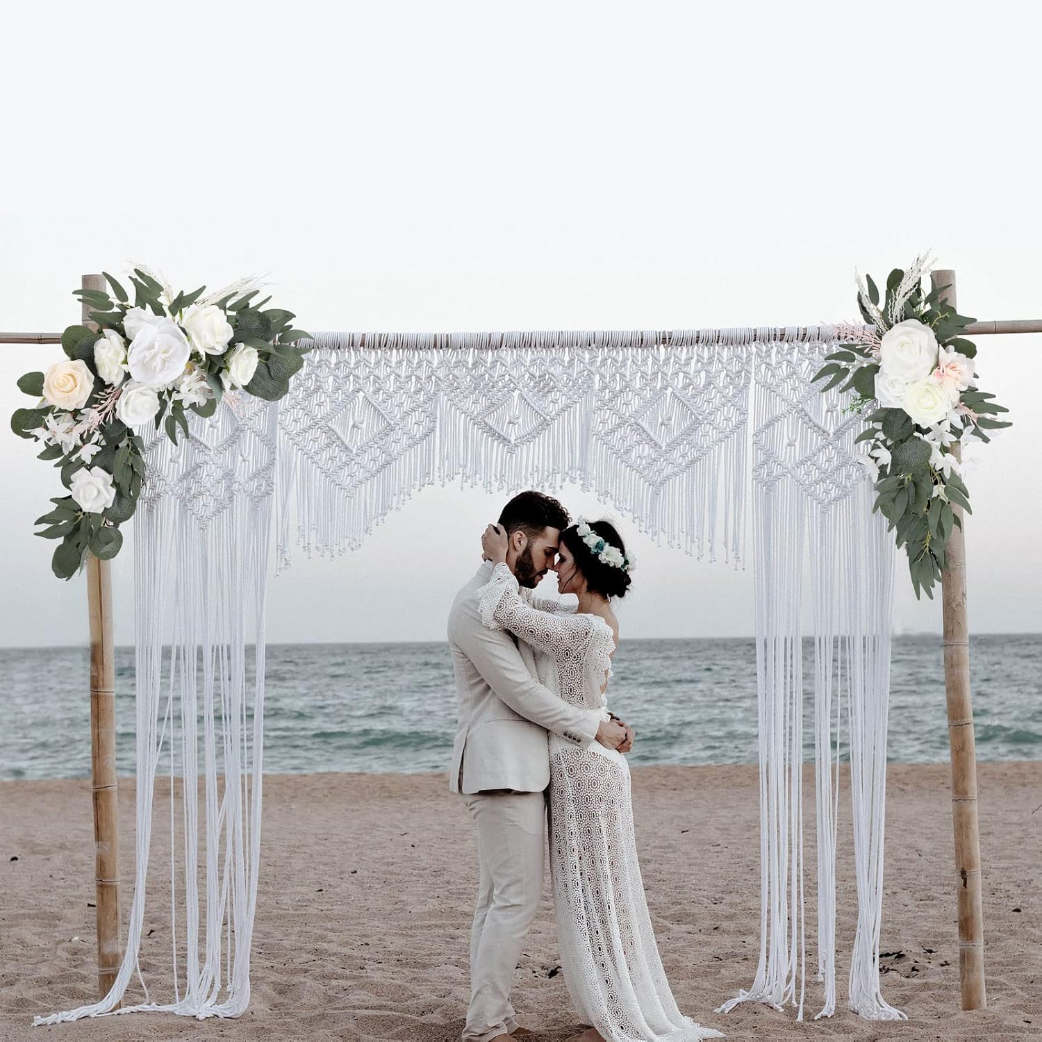 Artificial Wedding Arch with Orange Floral Swags