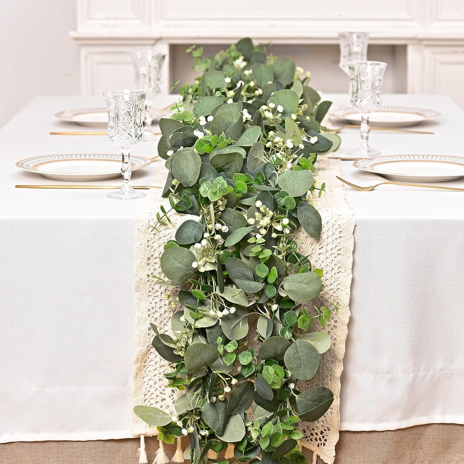 Dolicer 4 Pack 6FT Artificial Eucalyptus Garland