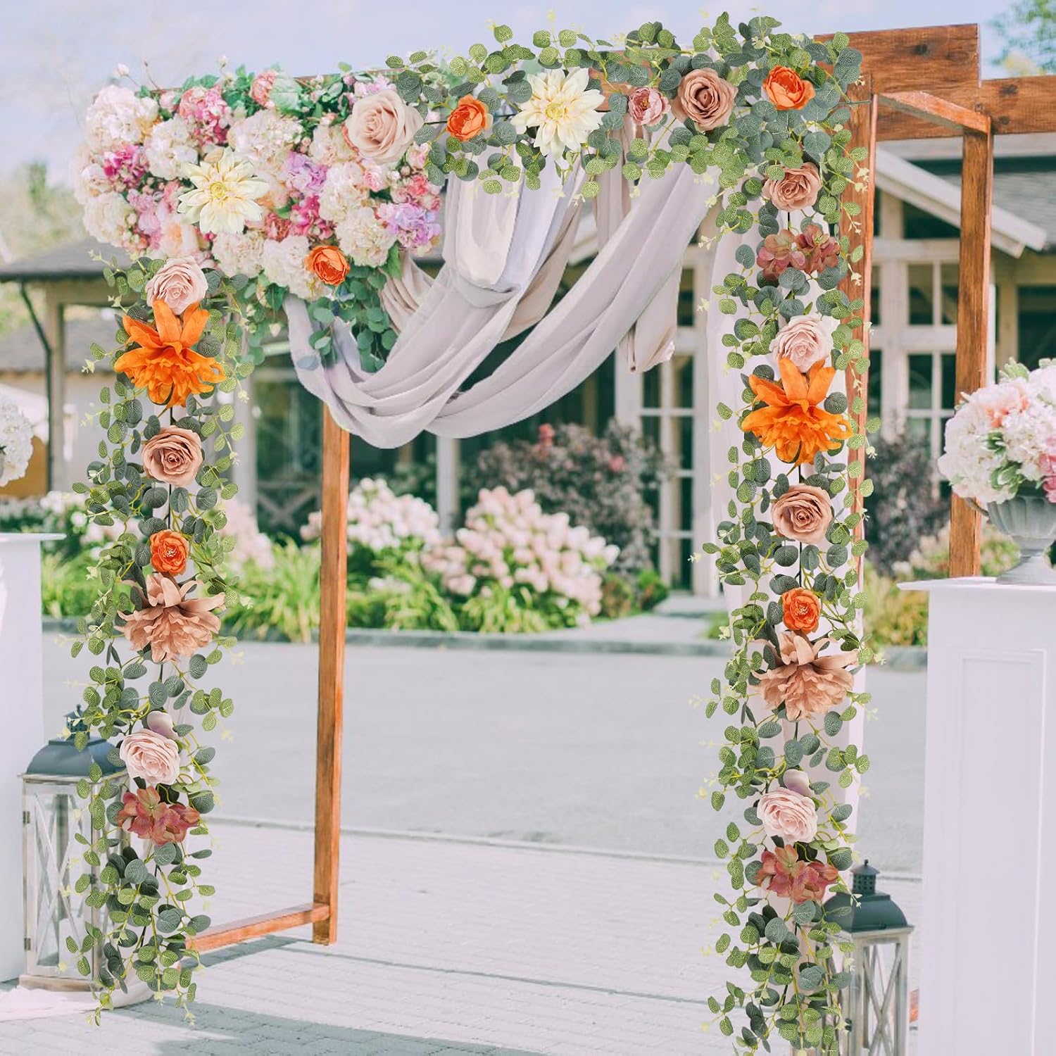 Waipfaru Fall Garland Decor 607 Ft Eucalyptus Flowers