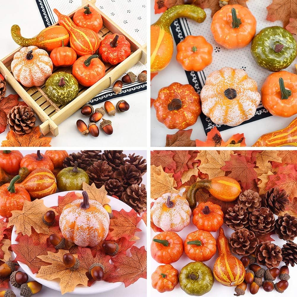 Ochine Artificial Mini Pumpkins Fall Decor Halloween Thanksgiving Party
