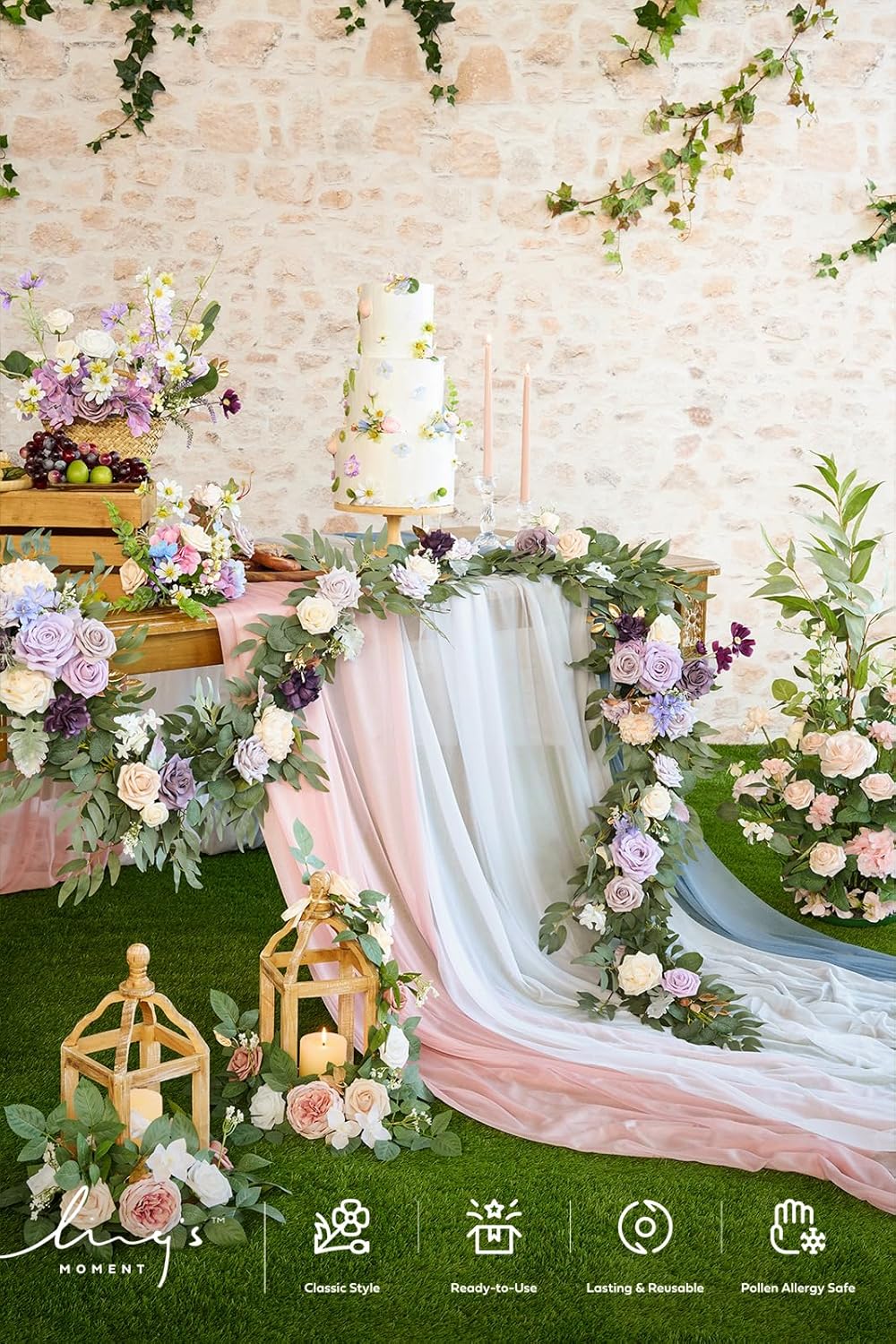 Lings Moment 6FT Eucalyptus Rose Garland