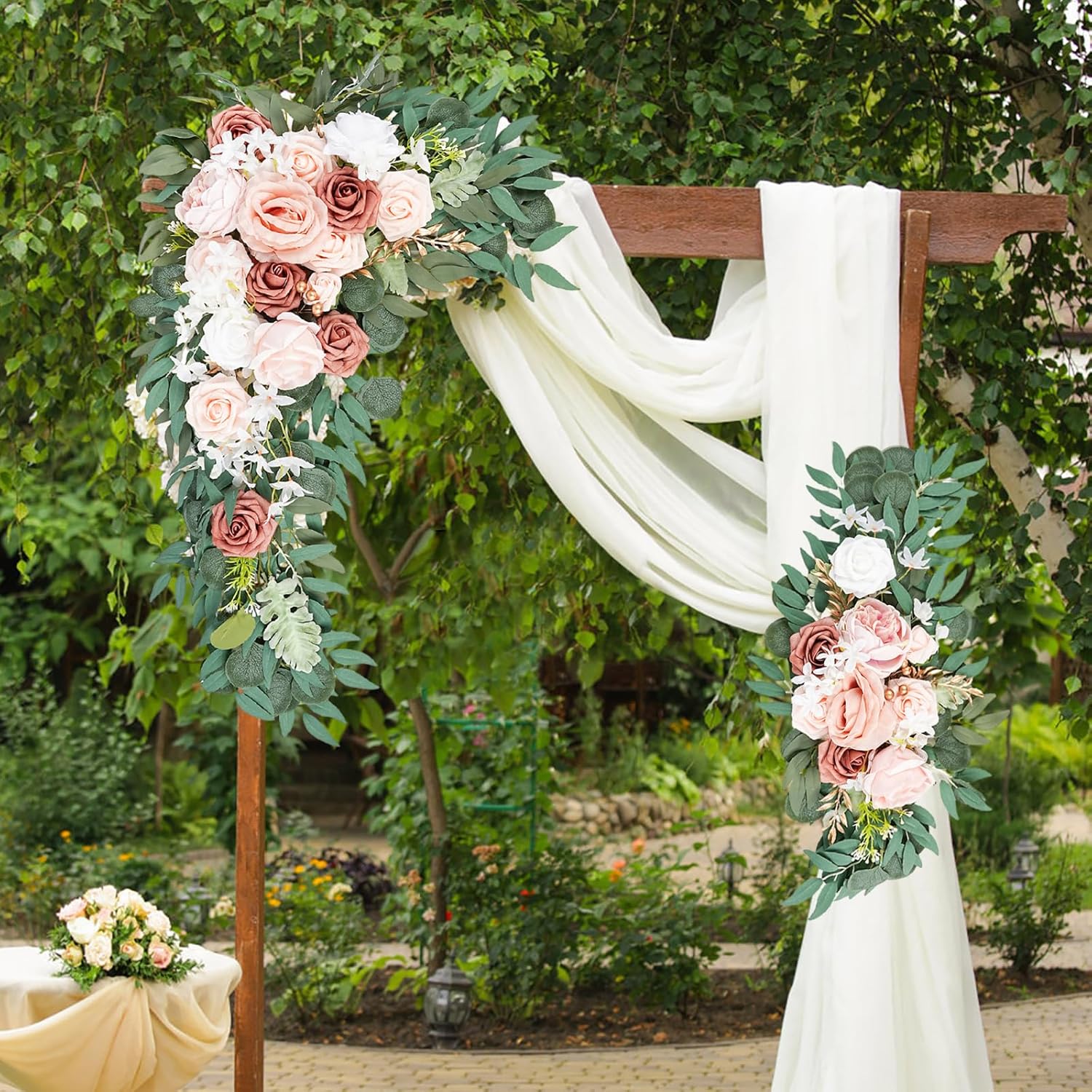 Emivery Dusty Rose Wedding Arch Flowers