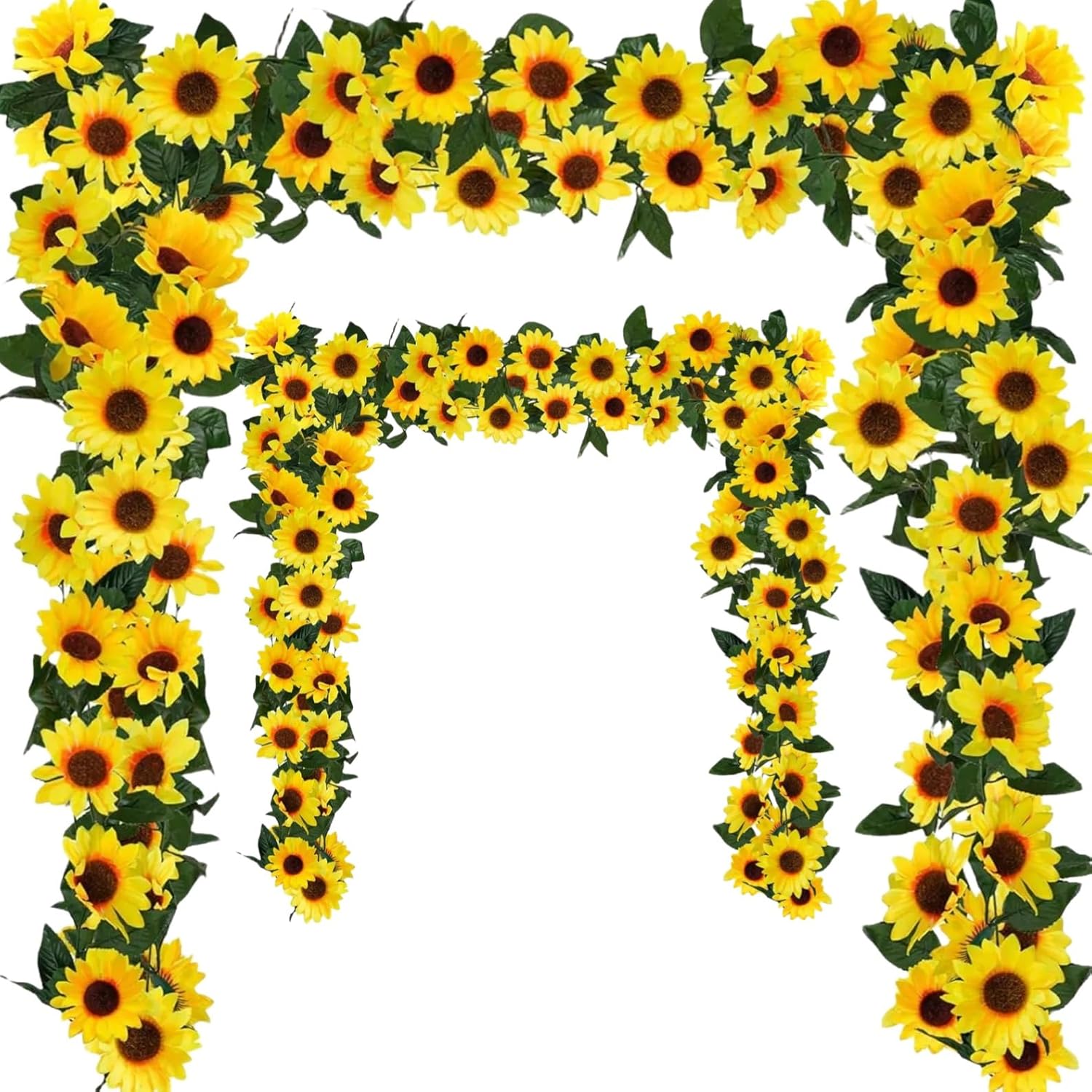 3 Pack Artificial Sunflower Garland Decor 75ft