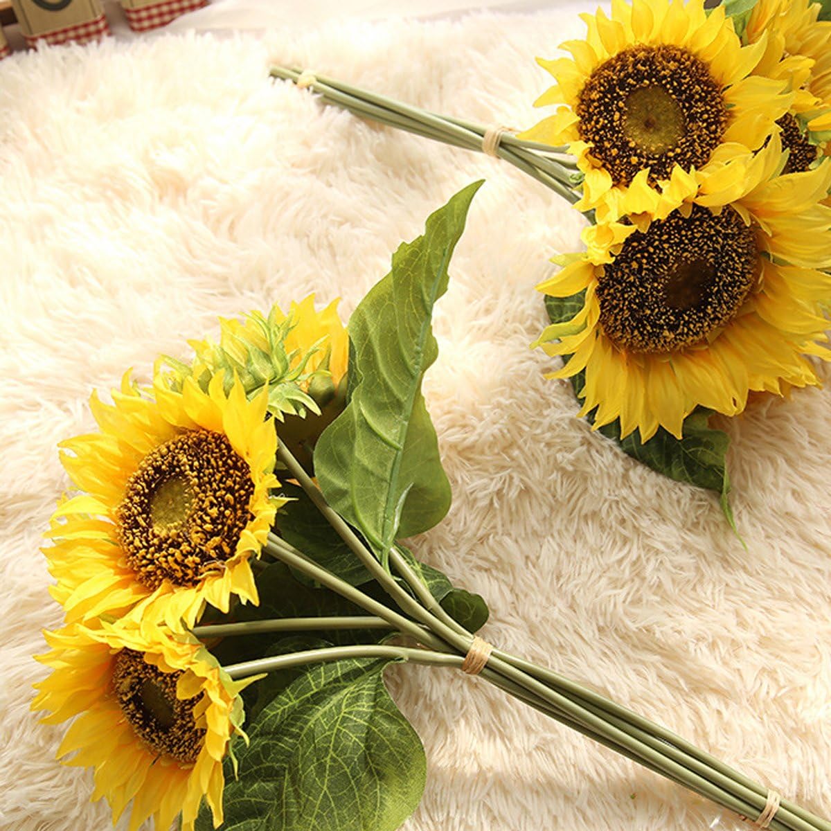 Bringsine Artificial Sunflower Bouquet for Home Wedding Decor