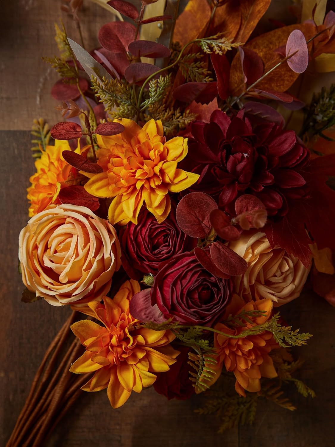 Annas Whimsy Artificial Flowers Bouquet with Pumpkins