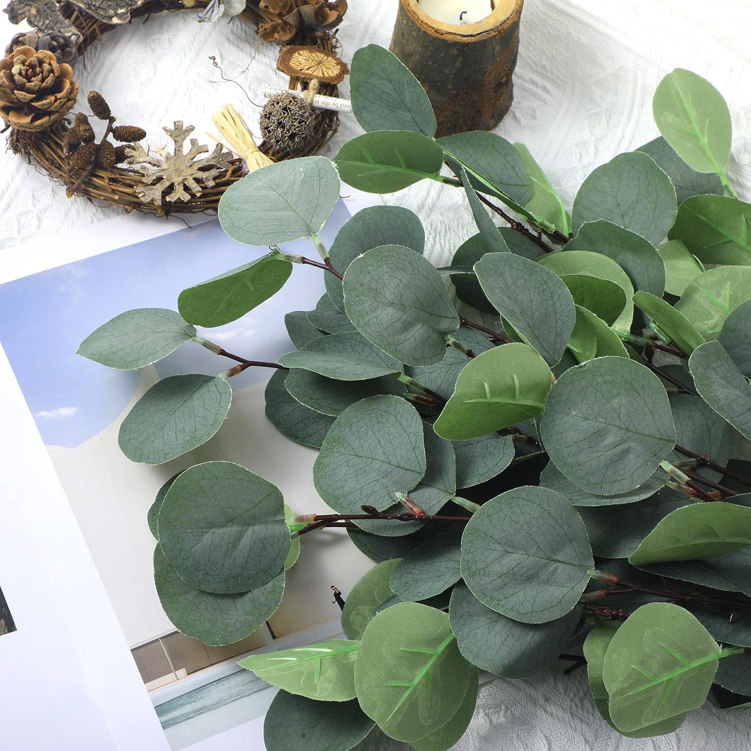 20 Pcs Artificial Eucalyptus Stems for Decor