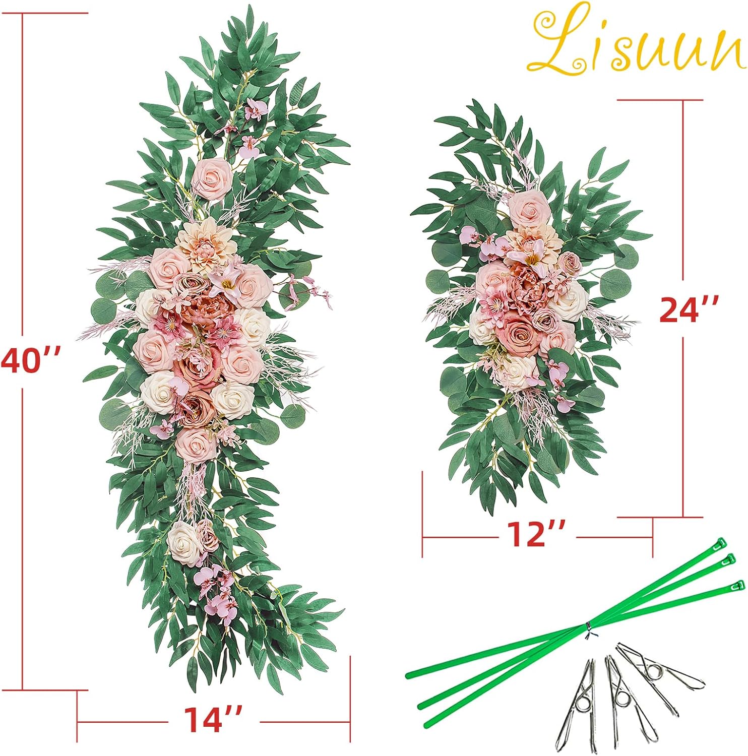 Boho Wedding Arch Flowers Artificial Decor - Pack of 2