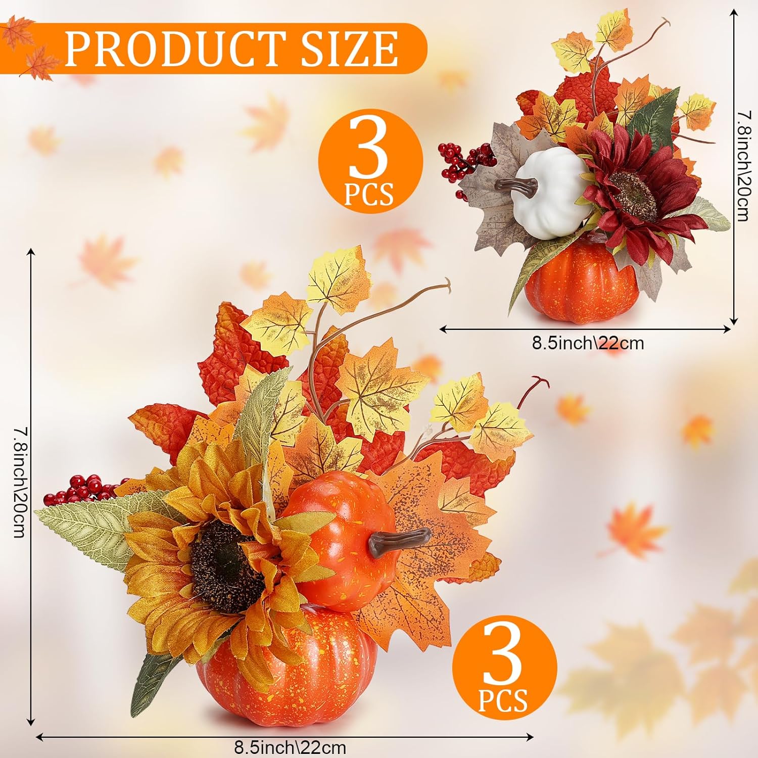 6 Pcs Fall Decorations Centerpieces for Thanksgiving