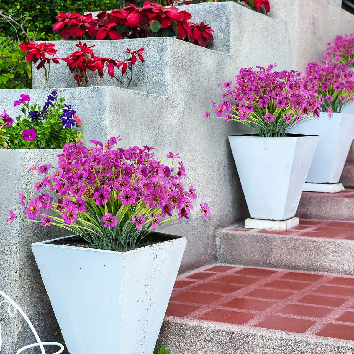 JEMONG 20 Bundles Artificial Flowers UV Resistant