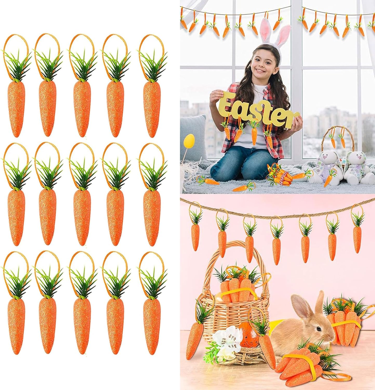 15 30pcs Artificial Carrot Decorations for Easter Party